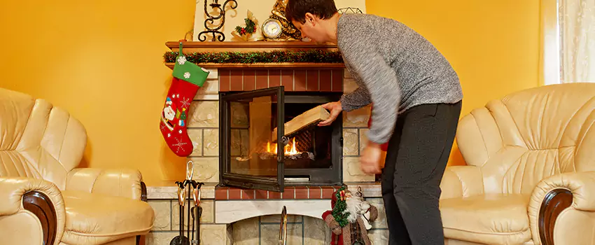 Rusted Metal Fireplace Restoration in Cranston, Rhode Island
